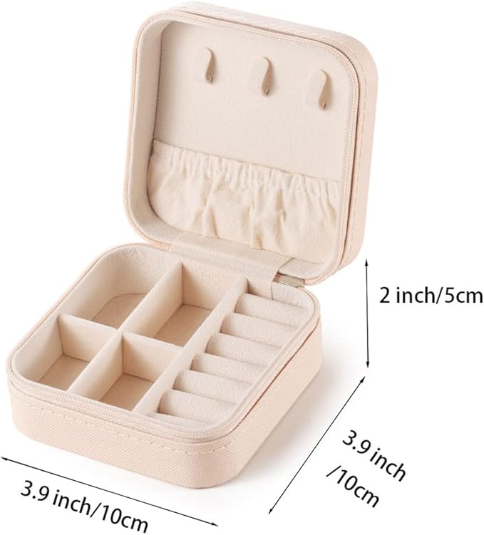 Small Travel Jewelry Case, To Go Portable Jewelry Box, Travel Jewelry Organizer,Portable Jewellery Storage Holder for Rings Earrings Necklace, Gifts for Girls Women -Pink