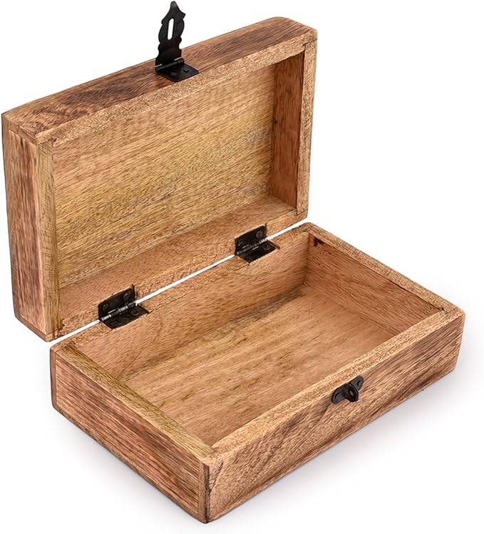 Handmade Mango Wood Tree of Life Engraving Beautifully Keepsake Box Jewellery Organiser Unique Gift Ideas for Men & Women (Flame Work Finish)